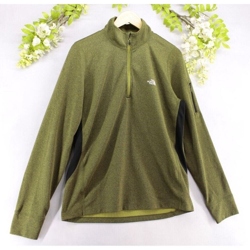 The North Face Men's Performance Pullover Lightweight 1/4 Zip Green Sz L